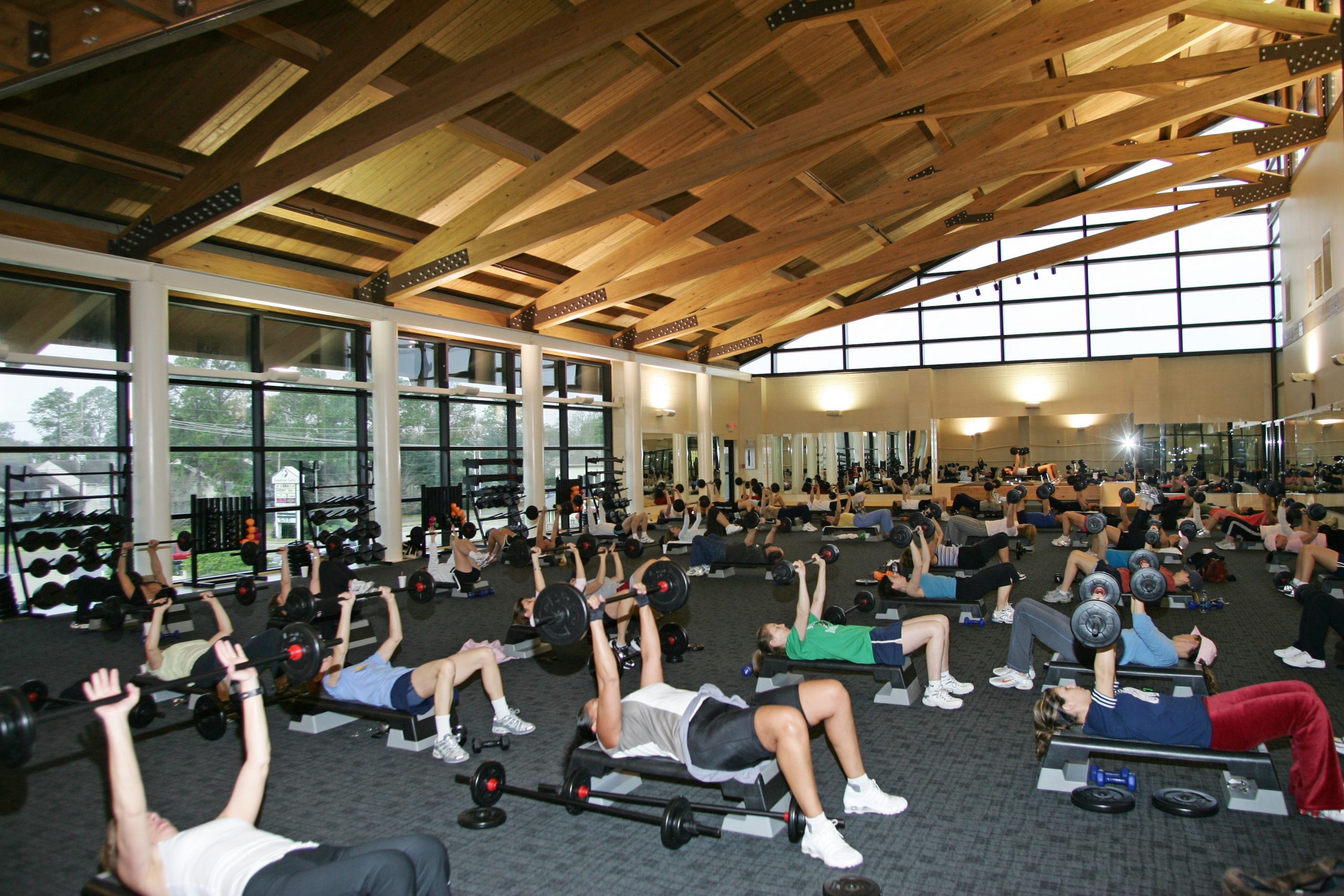 Studio A for group exercise at Red Lerille's Health & Racquet Club in Lafayette, LA