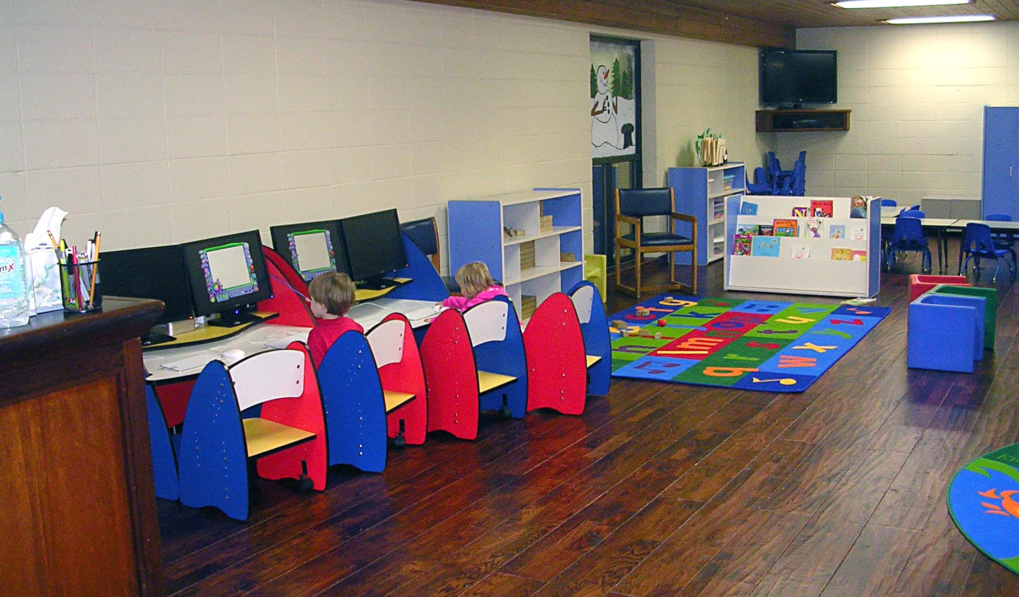 Kids computer stations in the Nursery in Red's in Lafayette, La