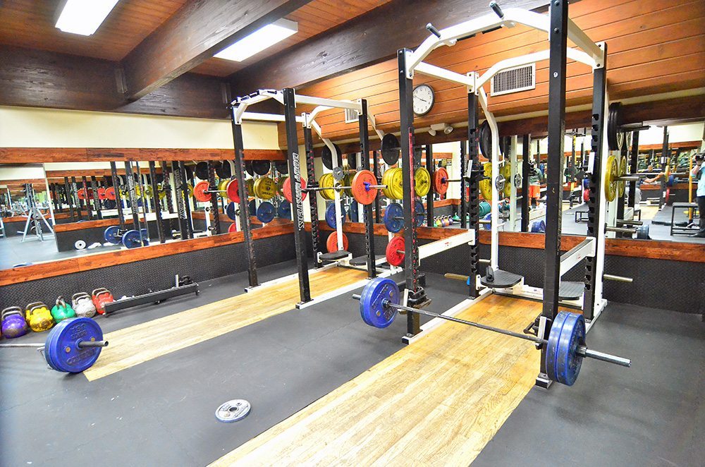 Power Lifting Fitness Gym with squat racks at Red's in Lafayette, LA.