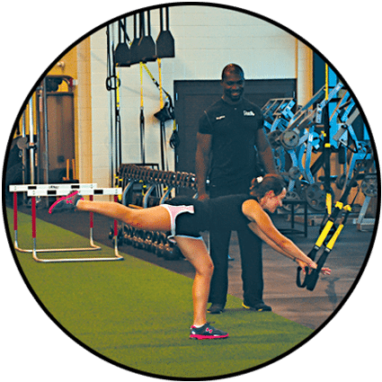 Eugene, personal trainer, teaching female just wanna be fit class in MIT.