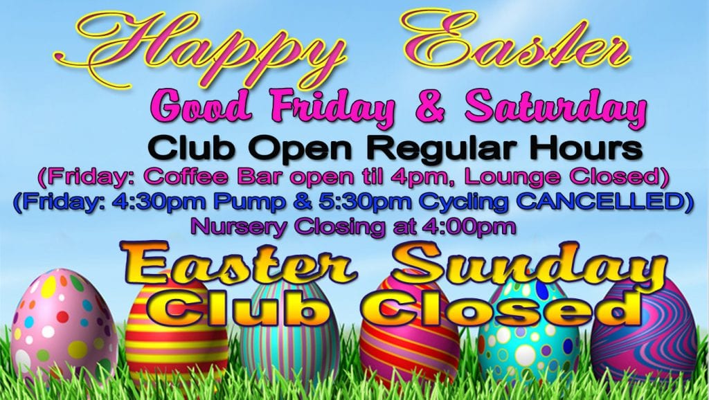 Easter schedule 2018 at Red's