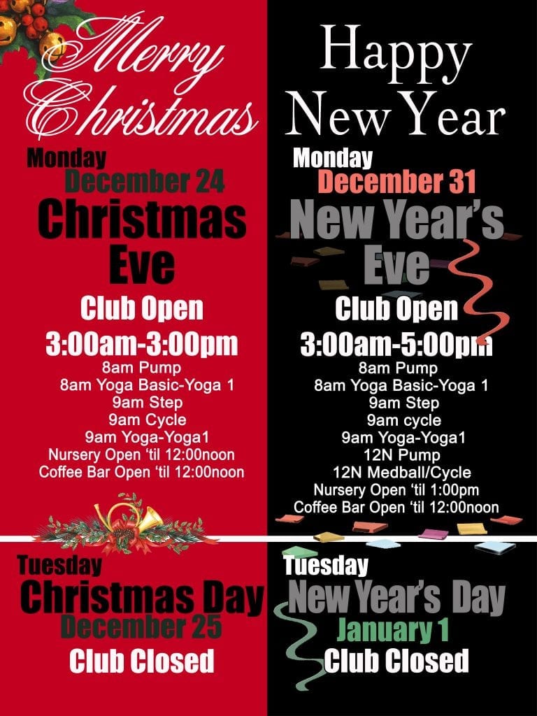 2018 holiday schedule at Red's.