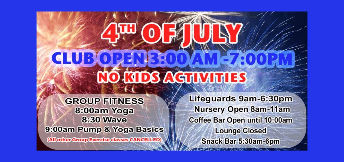 Red's 4th of July Schedule