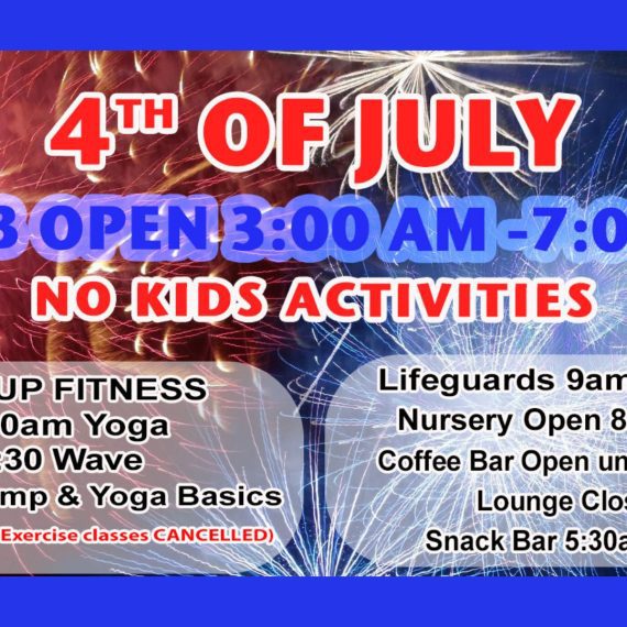 Red's 4th of July Schedule