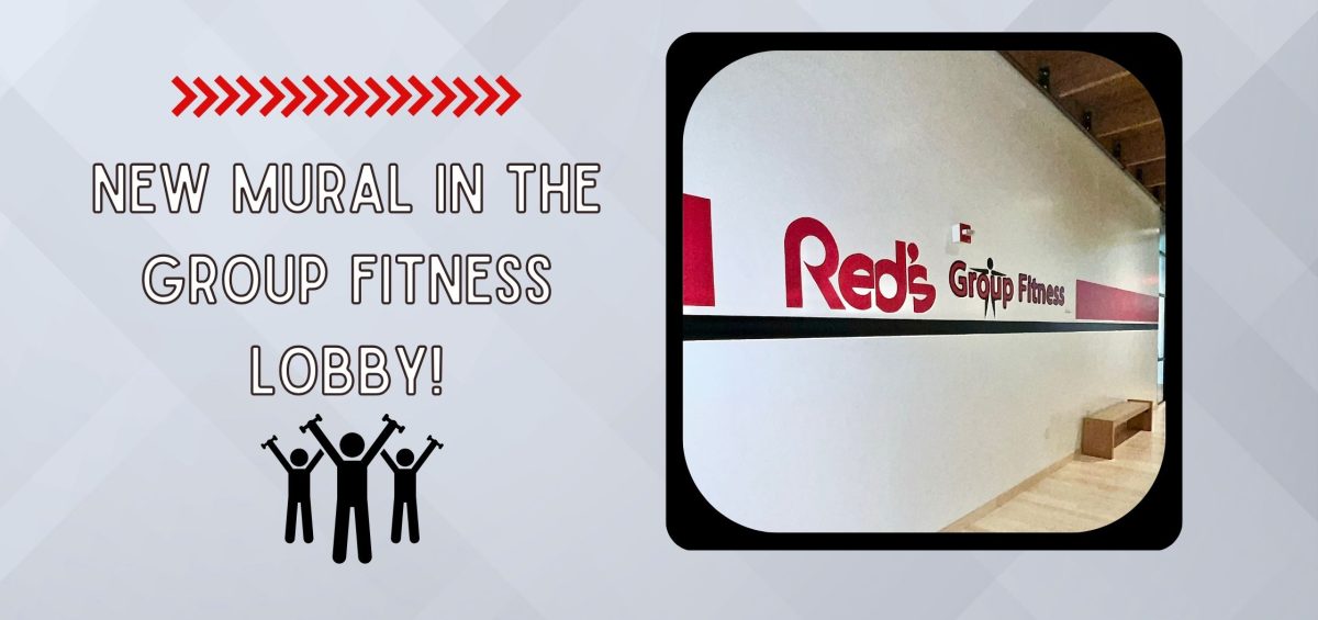 New Mural in the Group Fitness lobby at Red's